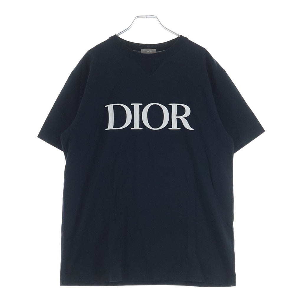 DIOR(ディオール) 21SS LOGO TEE ロゴ刺繍 クルーネック 半袖Tシャツ カットソー ネイビー 183J685A0677