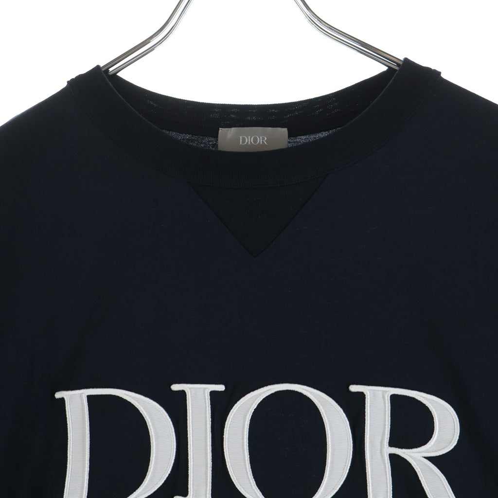 DIOR(ディオール) 21SS LOGO TEE ロゴ刺繍 クルーネック 半袖Tシャツ カットソー ネイビー 183J685A0677