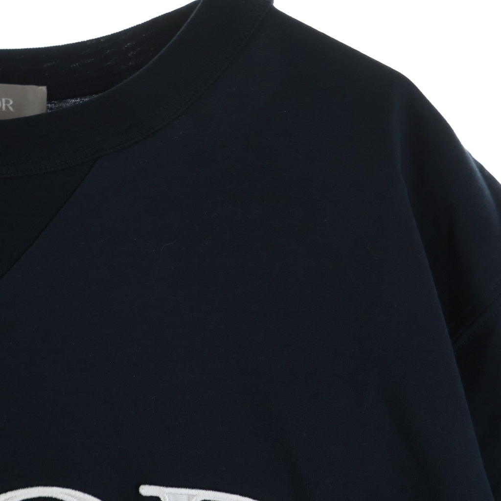 DIOR(ディオール) 21SS LOGO TEE ロゴ刺繍 クルーネック 半袖Tシャツ カットソー ネイビー 183J685A0677