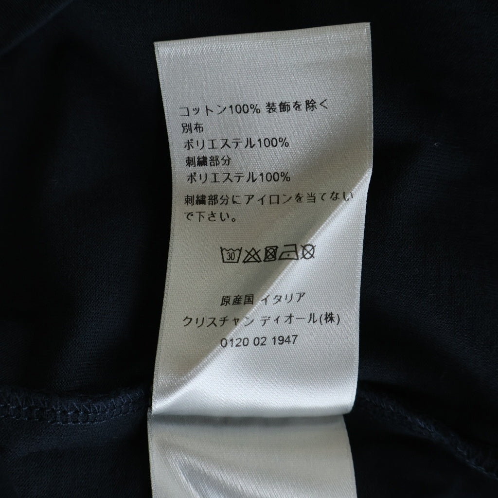 DIOR(ディオール) 21SS LOGO TEE ロゴ刺繍 クルーネック 半袖Tシャツ カットソー ネイビー 183J685A0677