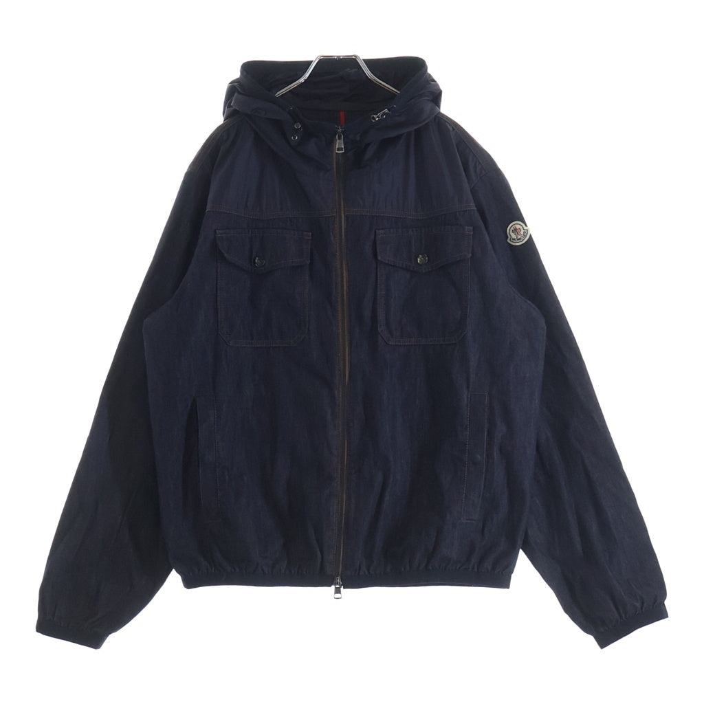 MONCLER(モンクレール) CHRONO GIUBBOTTO ナイロン切り替えデニムジップアップジャケット ブルゾン インディゴ C10914062285