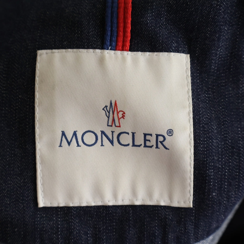MONCLER(モンクレール) CHRONO GIUBBOTTO ナイロン切り替えデニムジップアップジャケット ブルゾン インディゴ C10914062285