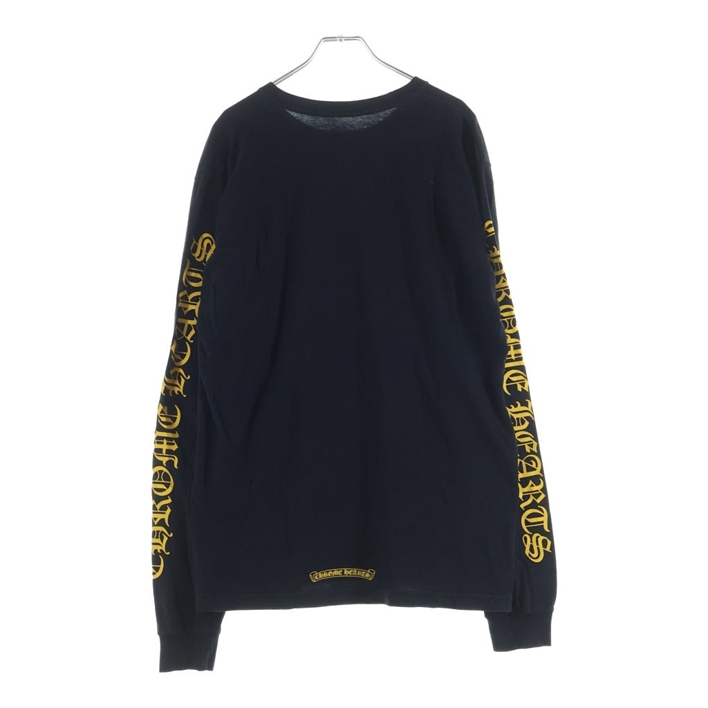 CHROME HEARTS(クロムハーツ) VINE DAGGER L/S TEE ヴァインダガーアームロゴプリント 長袖Tシャツカットソー ブラック/イエロー