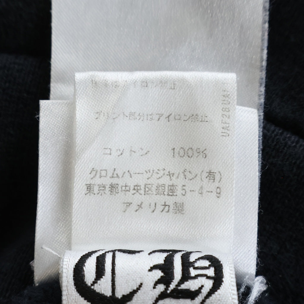 CHROME HEARTS(クロムハーツ) SWTSHRT PLVR 袖フローラル バックホースシュープリント スウェット プルオーバーパーカー ブラック