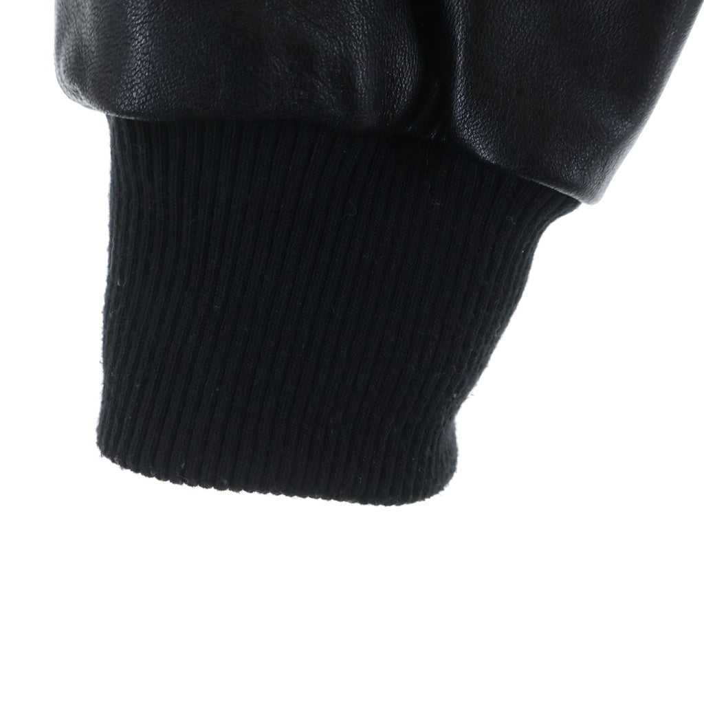 AVIREX(アヴィレックス) VARSITY LEATHER JACKET ロゴパッチ付き レザージャケット ブラック