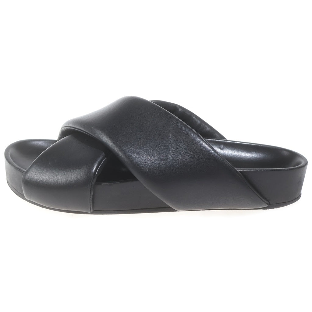 JIL SANDER(ジルサンダー) NAPPA SENTANIL シープ レザー クロスストラップ スライド サンダル ブラック J32WP0001 P4838