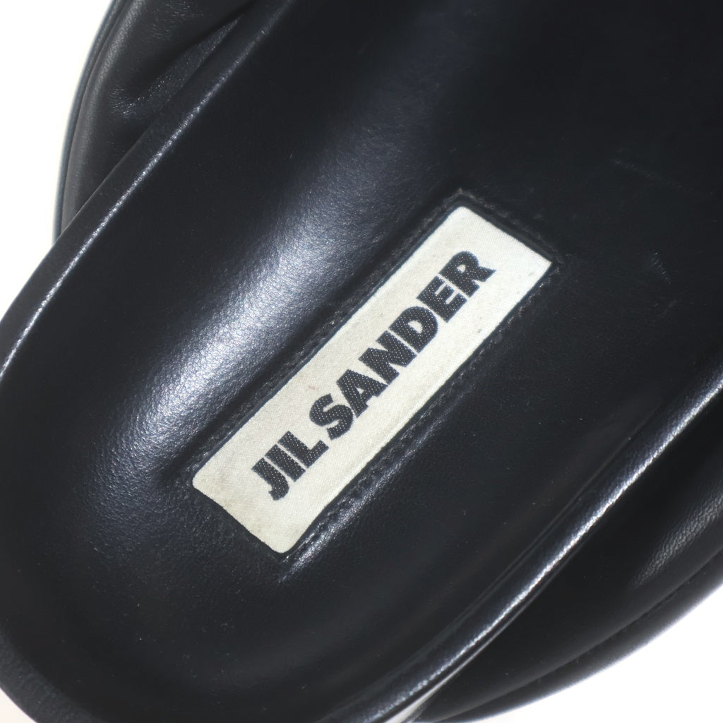 JIL SANDER(ジルサンダー) NAPPA SENTANIL シープ レザー クロスストラップ スライド サンダル ブラック J32WP0001 P4838