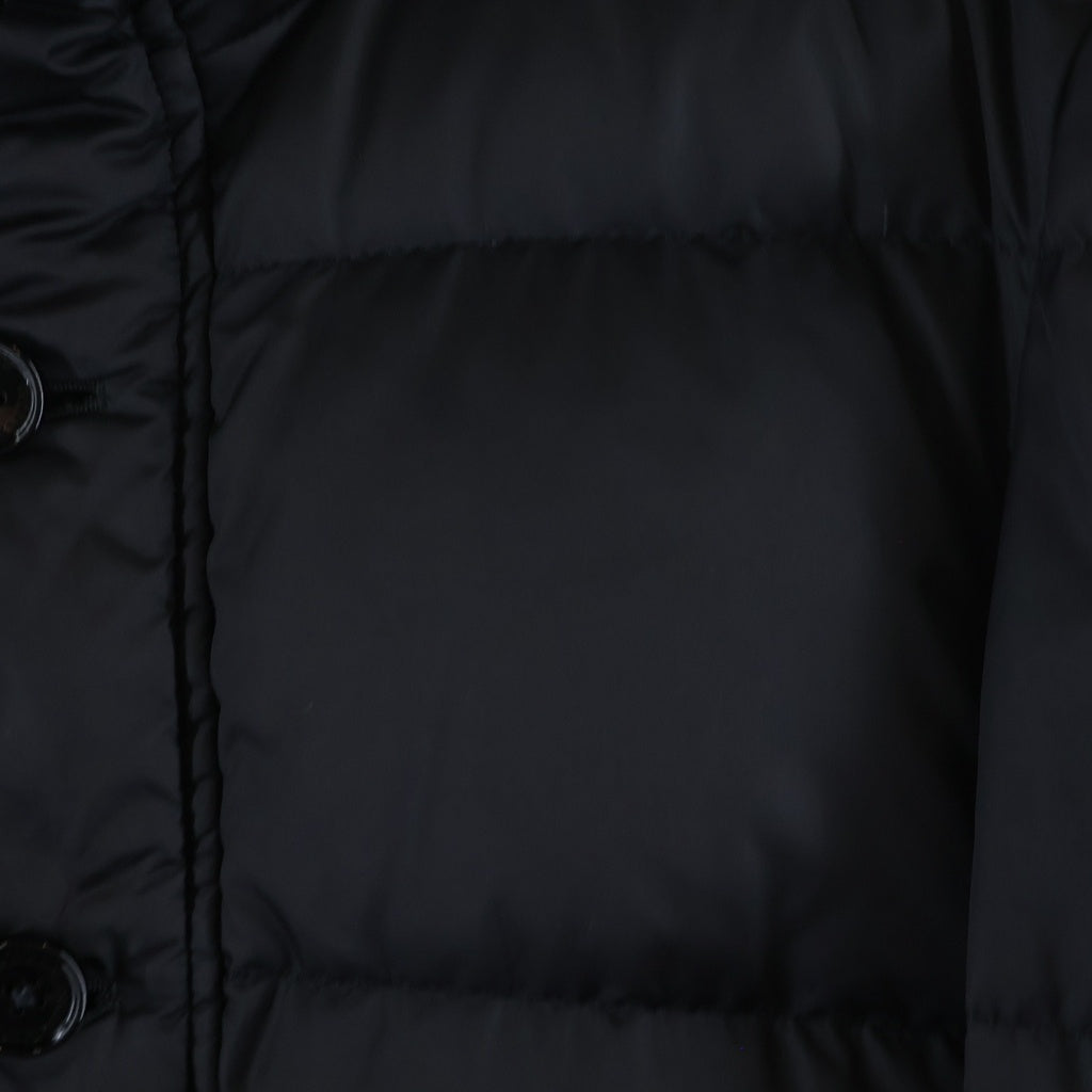 BURBERRY BLACK LABEL(バーバリー ブラックレーベル) ポリエステルフードダウンジャケット ラビットファー ブラック レディース D1F54-255-09