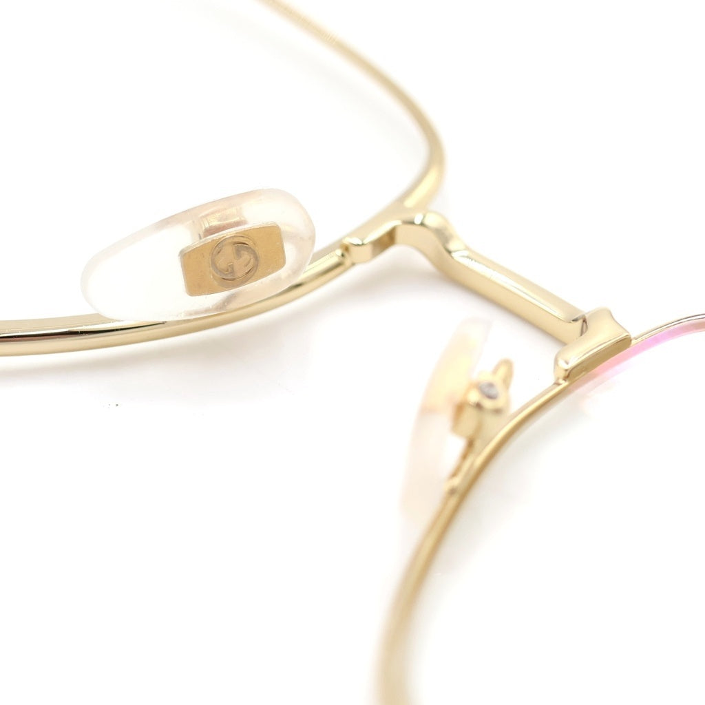 GUCCI(グッチ) スクエアフレームメタルサングラス 眼鏡 アイウェア ゴールド GG0396S
