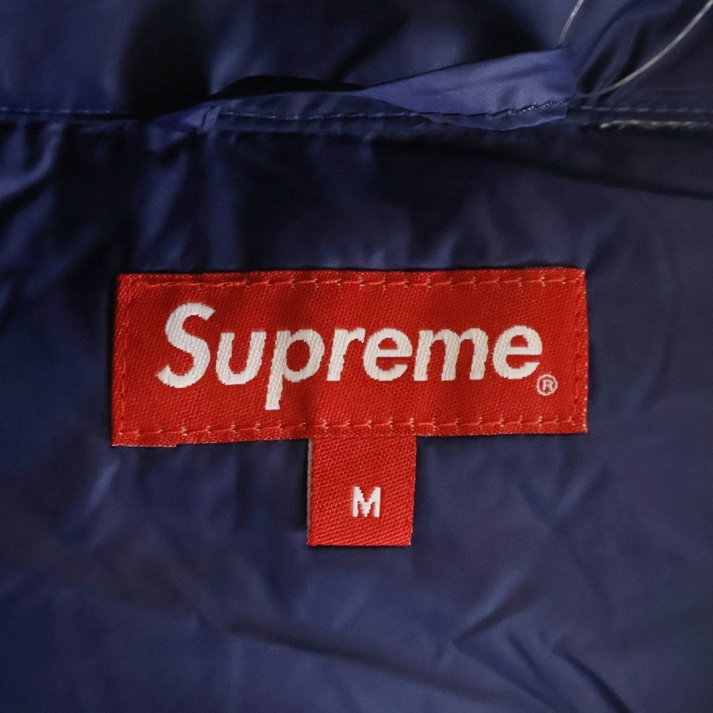 SUPREME(シュプリーム) 22AW Micro Down Half Zip Hooded Pull Over マイクロ フロントボックスロゴデザイン ペイズリー ハーフジップ フーデッド ダウンジャケット ブルー