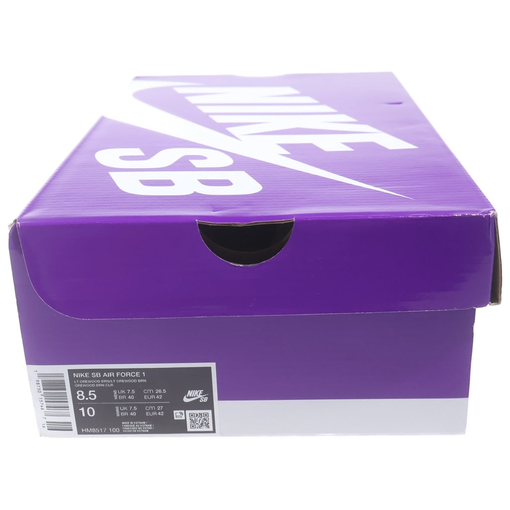 NIKE SB(ナイキエスビー) Air Force 1 Low Light エアフォース1 ロー ライトオールウッドブラウン/ピンクフォーム ローカットスニーカー シューズ グレー/ピンク US8.5/26.5cm