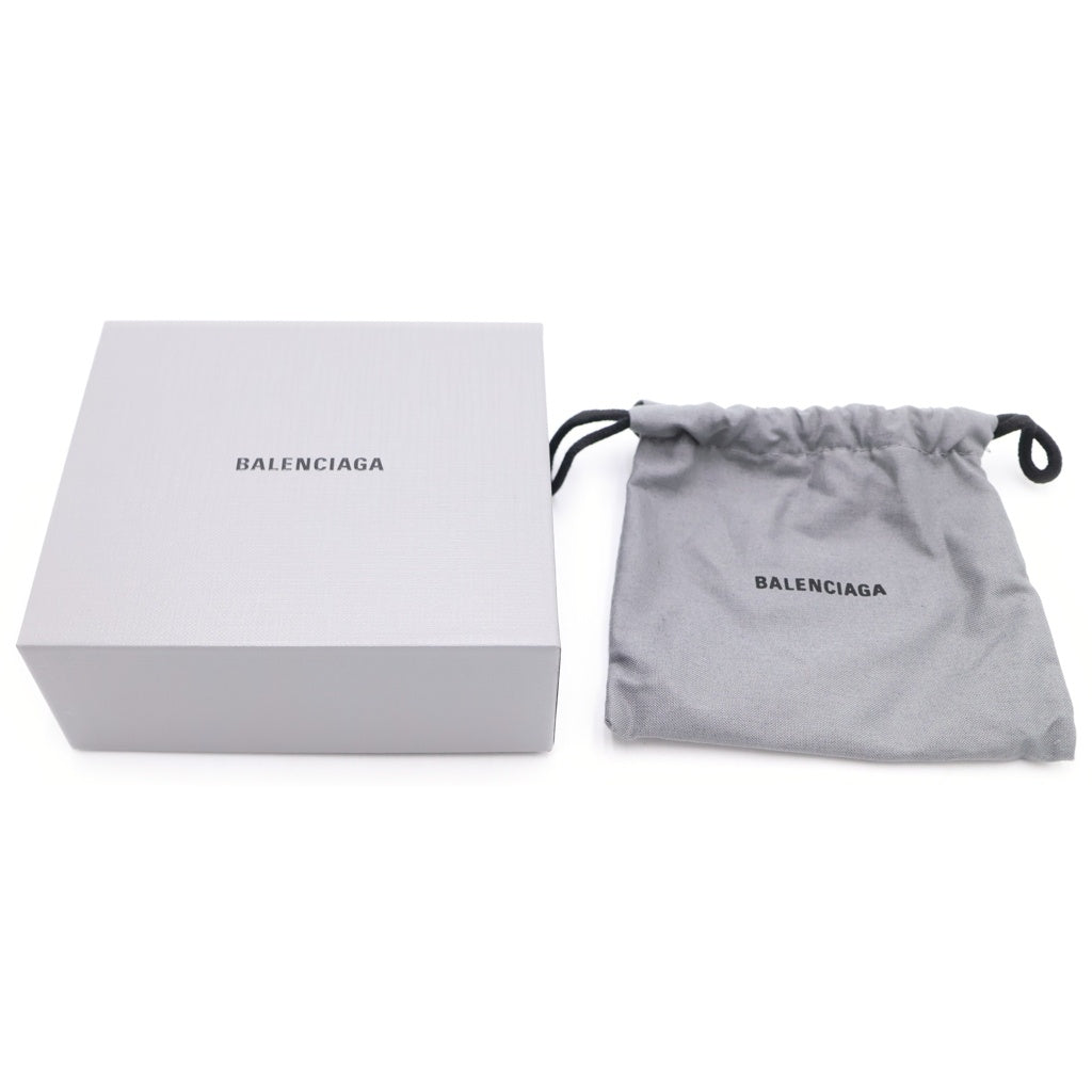 BALENCIAGA(バレンシアガ) ペーパーミニウォレット 三つ折り財布 コインケース ブラック レザー 391446 1060 レディース