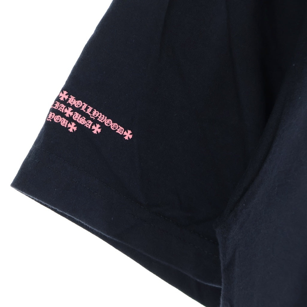 CHROME HEARTS(クロムハーツ) Pink Logo Tee ネオンピンク ロゴ 半袖Tシャツ カットソー ブラック/ピンク