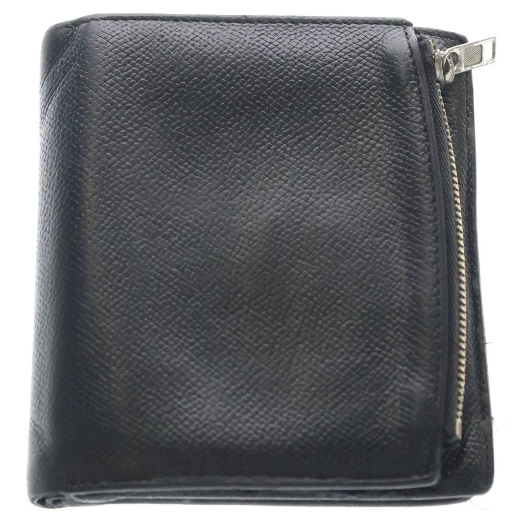 Maison Martin Margiela(メゾンマルタンマルジェラ) 4ステッチ レザーコンパクトウォレット二つ折り財布 ブラック S55UI0311
