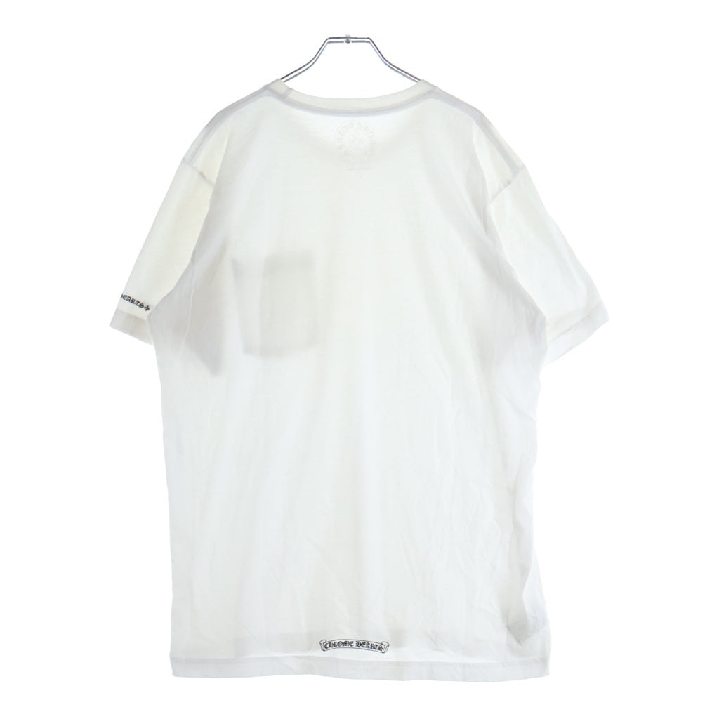 CHROME HEARTS(クロムハーツ) NECK LOGO TEE ネックロゴプリント クルーネック 半袖Tシャツ カットソー ホワイト