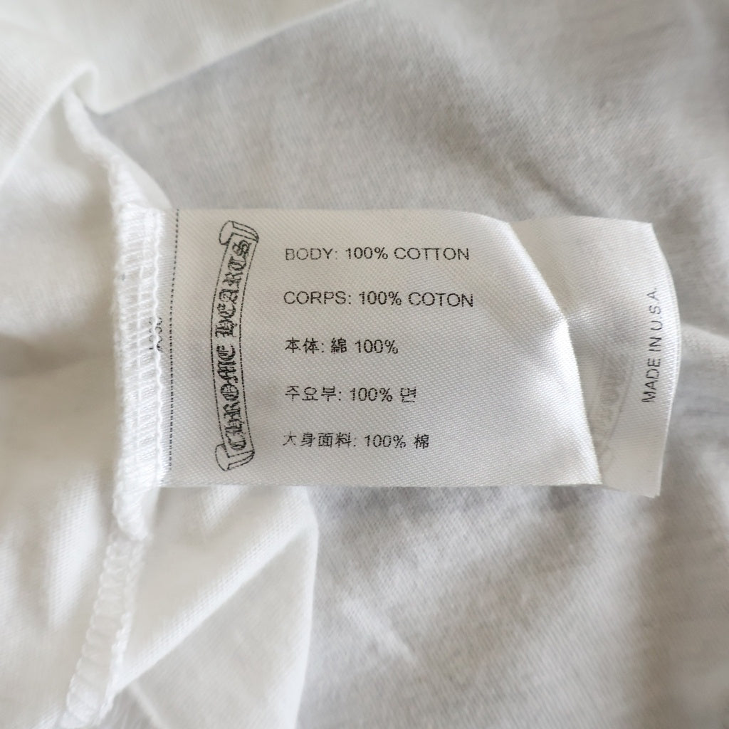 CHROME HEARTS(クロムハーツ) NECK LOGO TEE ネックロゴプリント クルーネック 半袖Tシャツ カットソー ホワイト