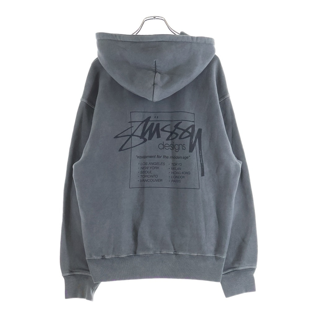 STUSSY(ステューシー) MODERN AGE HOODIE PIGMENT DYED モダン エイジ フーディ ピグメント ダイ プルオーバーパーカー ブラック 1925079