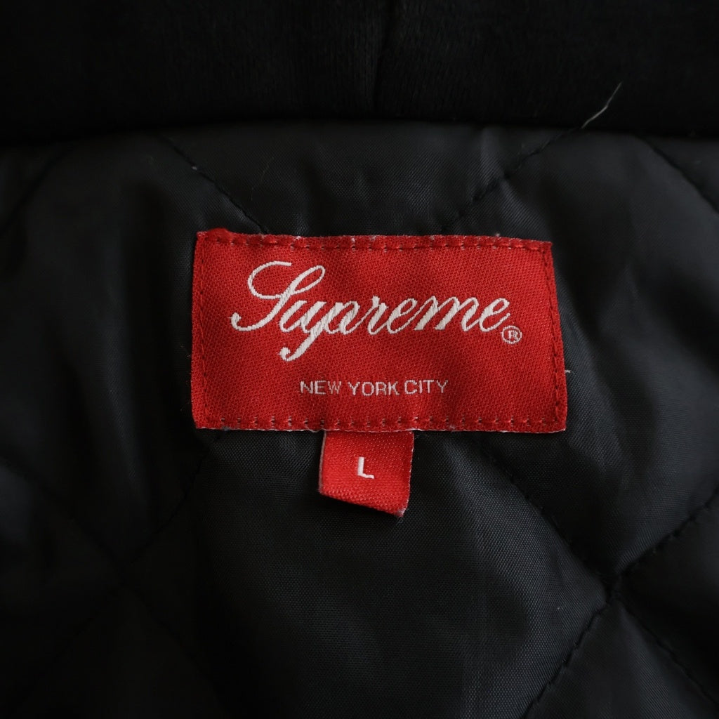 SUPREME(シュプリーム) 21AW Hooded Flannel Zip Up Shirt フードフランネルジップアップシャツ ブラック