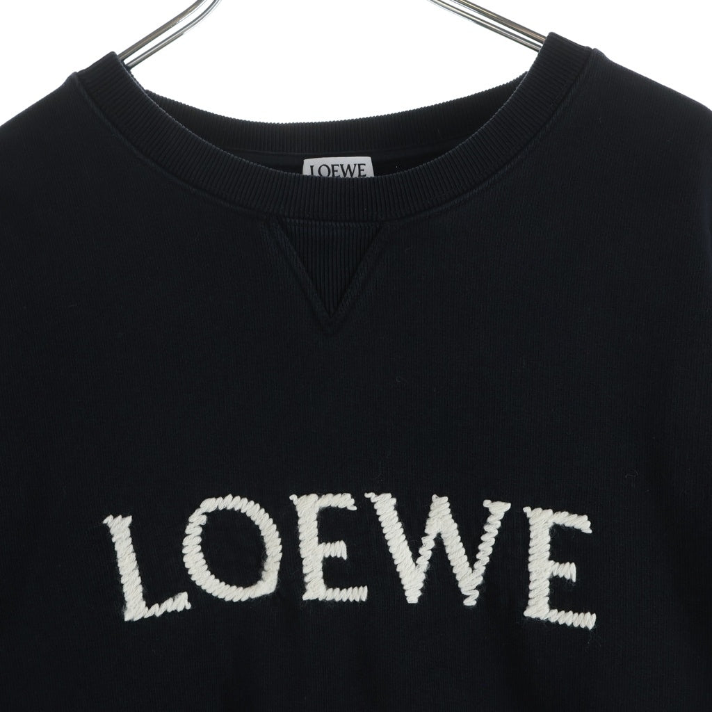 LOEWE(ロエベ) REGULAR FIT SWEATSHIRT レギュラーフィット クルーネックスウェット ロゴ刺繍 ブラック H526Y24J26