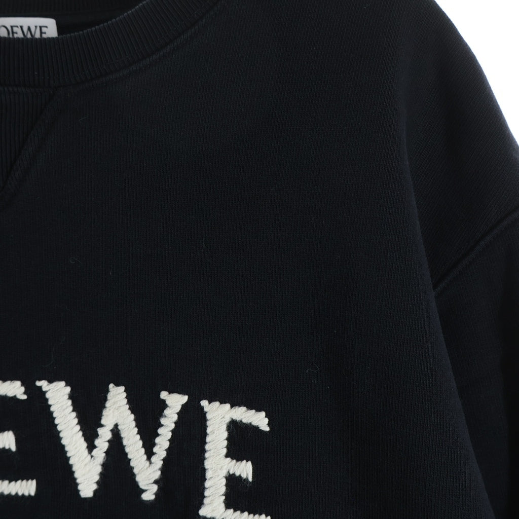 LOEWE(ロエベ) REGULAR FIT SWEATSHIRT レギュラーフィット クルーネックスウェット ロゴ刺繍 ブラック H526Y24J26