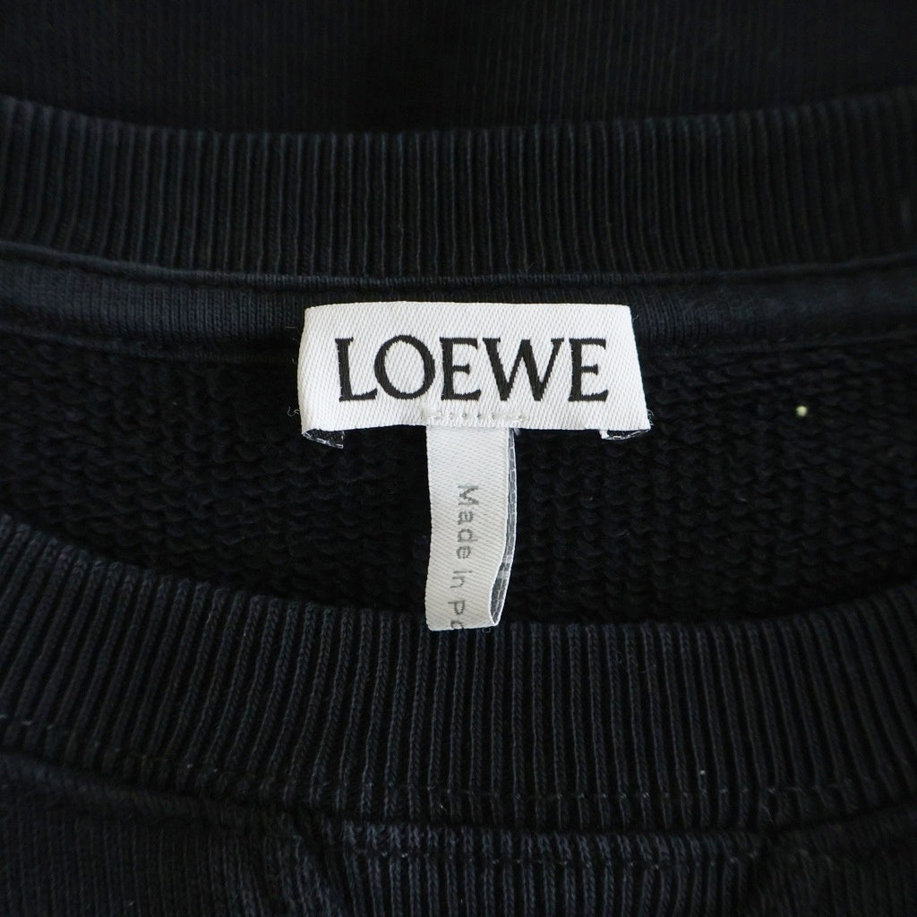 LOEWE(ロエベ) REGULAR FIT SWEATSHIRT レギュラーフィット クルーネックスウェット ロゴ刺繍 ブラック H526Y24J26