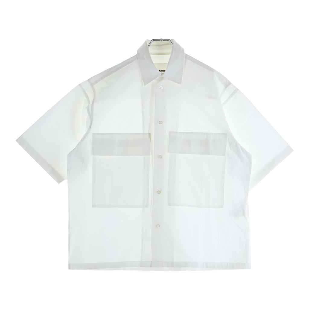 JIL SANDER(ジルサンダー) ARIEL BIG SHIRT アリエル ビッグシャツ オーバーサイズ コットン 半袖シャツ ホワイト HS JM BM 0004