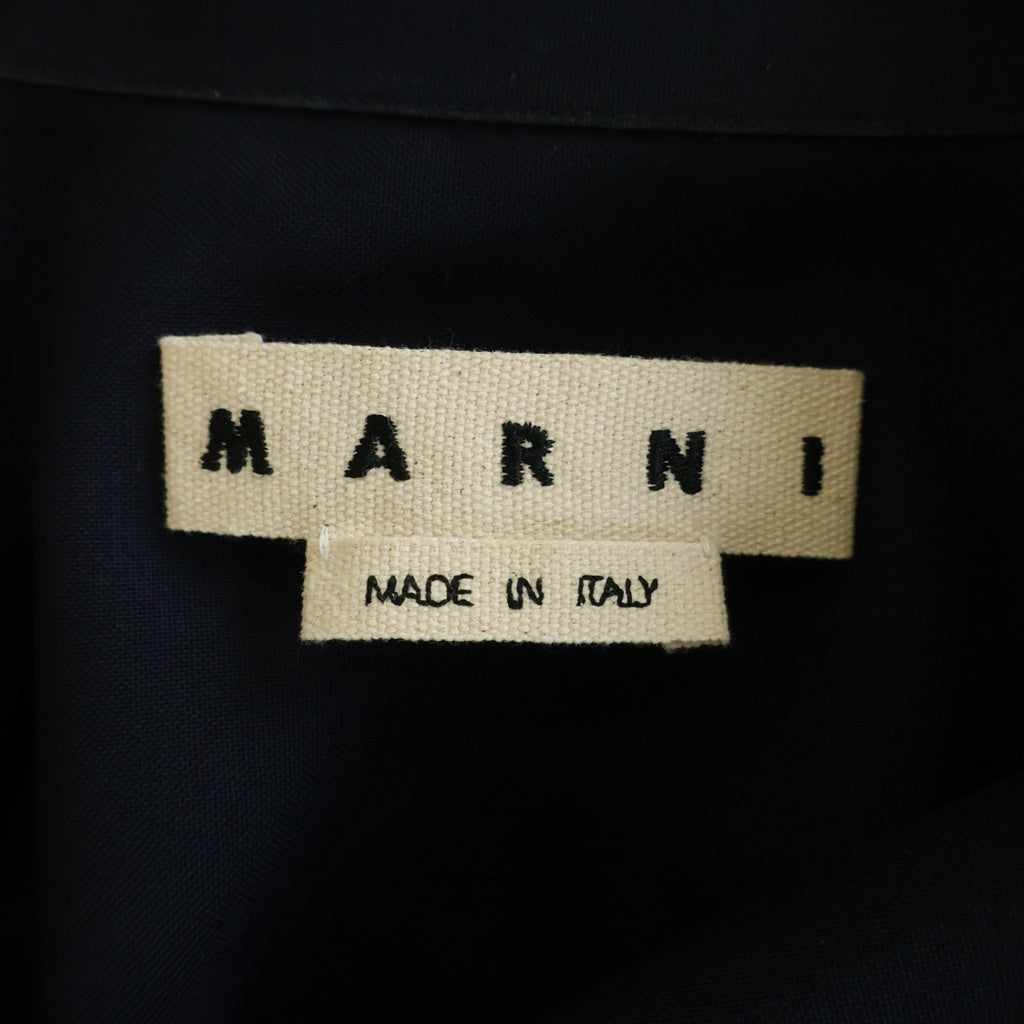 MARNI(マルニ) 21AW トロピカルウール 半袖シャツ ネイビー CUMU0207A0 S45455