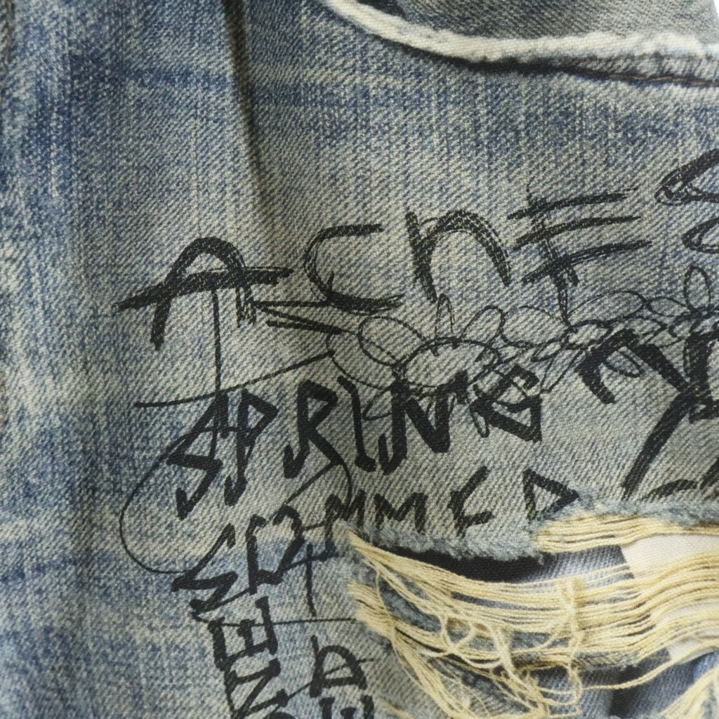 ACNE STUDIOS Bla Konst(アクネストゥディオズ ブロコンスト) SUPER BAGGY FIT JEANS スーパーバギーフィットジーンズ デニムパンツ 転写プリント インディゴ FN-MN-TROU001097