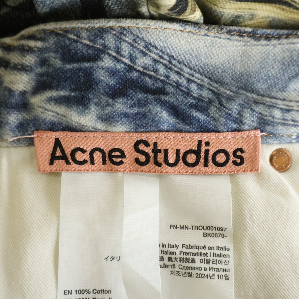ACNE STUDIOS Bla Konst(アクネストゥディオズ ブロコンスト) SUPER BAGGY FIT JEANS スーパーバギーフィットジーンズ デニムパンツ 転写プリント インディゴ FN-MN-TROU001097
