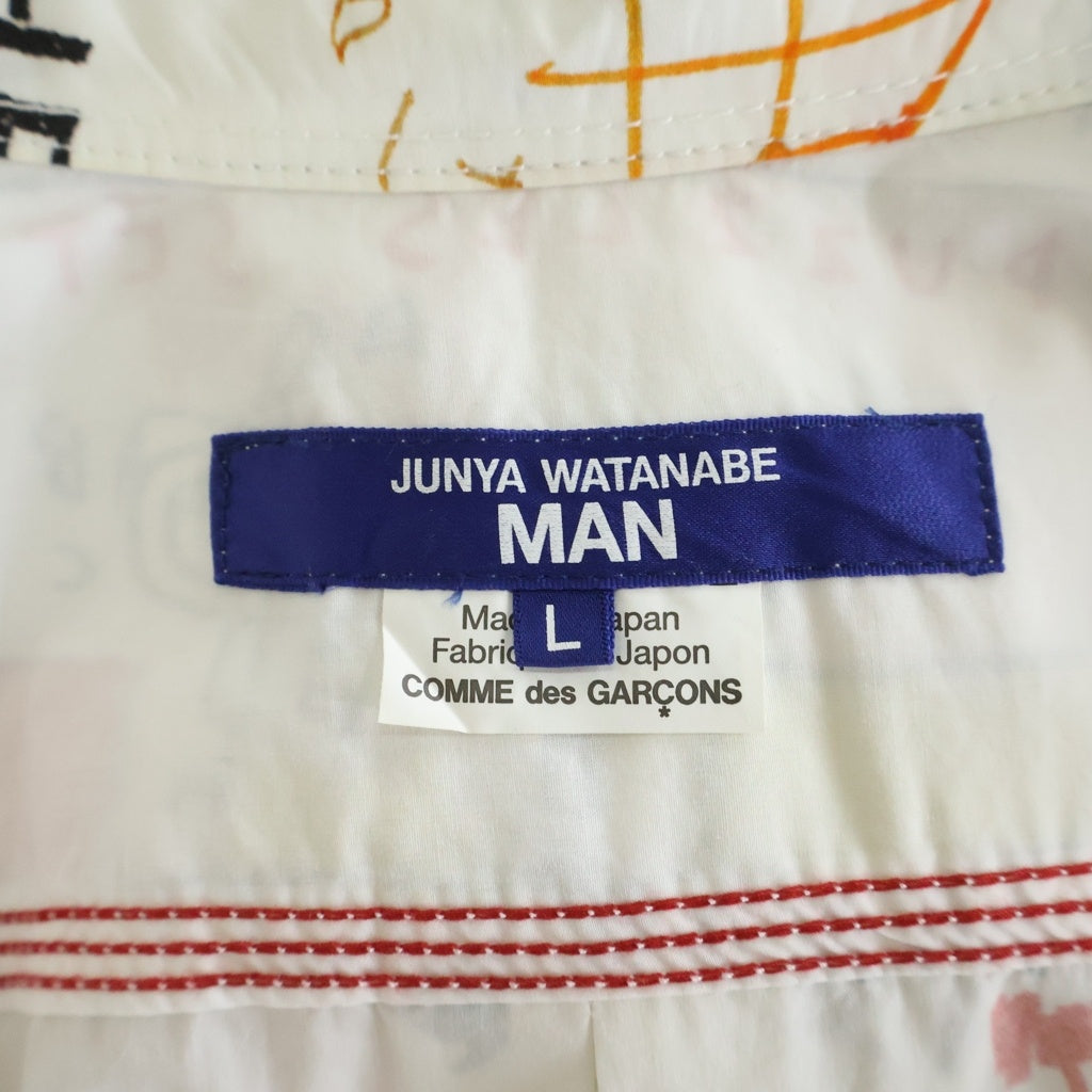 JUNYA WATANABE COMME des GARCONS(ジュンヤワタナベ コムデギャルソン) Jean Michel Basquiat ジャンミシェル・バスキア コットンブロードプリント半袖シャツ WK-B025