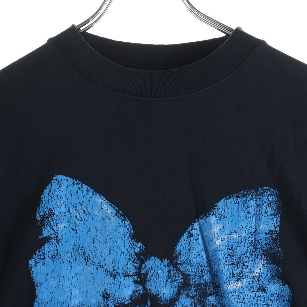 BALENCIAGA(バレンシアガ) Bow Over Size Tee ボウ オーバーサイズ リボン プリント半袖Tシャツ カットソー ブラック レディース 850989 TTVV4