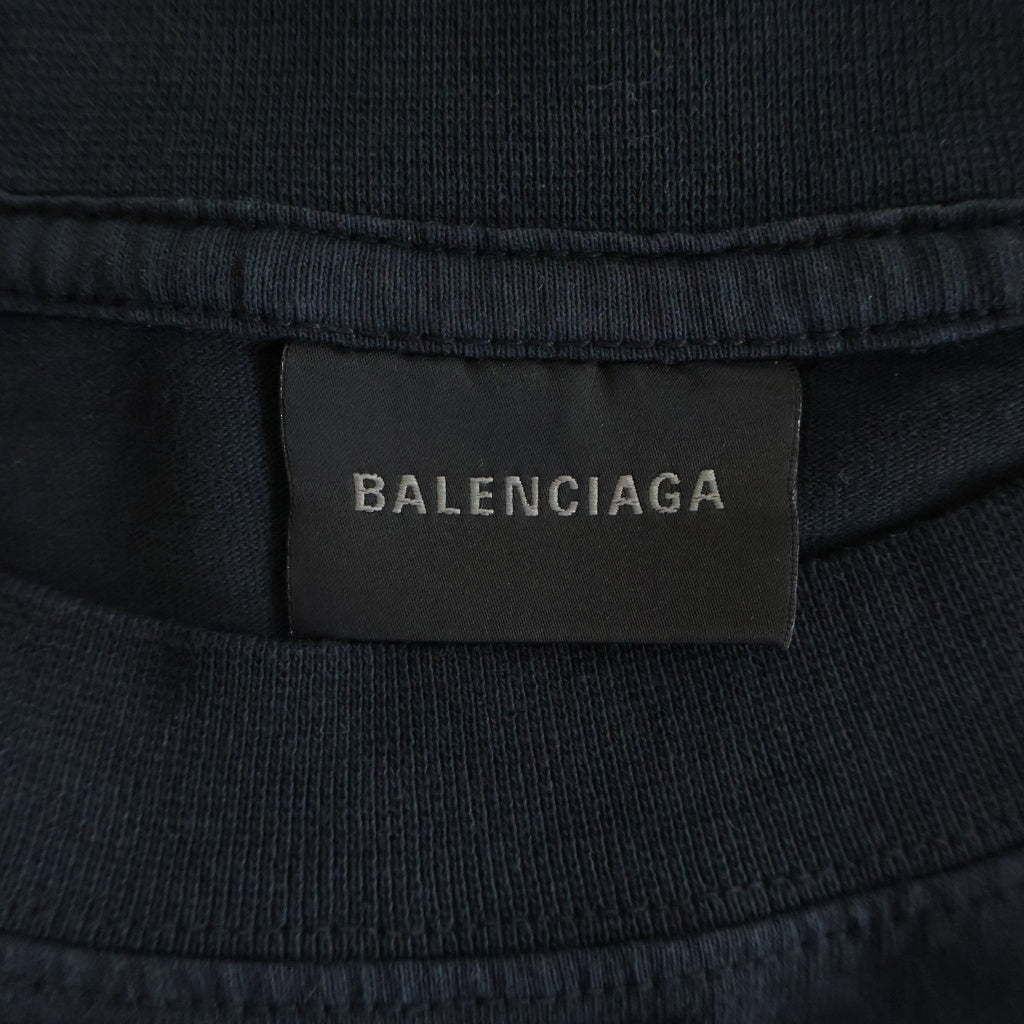 BALENCIAGA(バレンシアガ) Bow Over Size Tee ボウ オーバーサイズ リボン プリント半袖Tシャツ カットソー ブラック レディース 850989 TTVV4