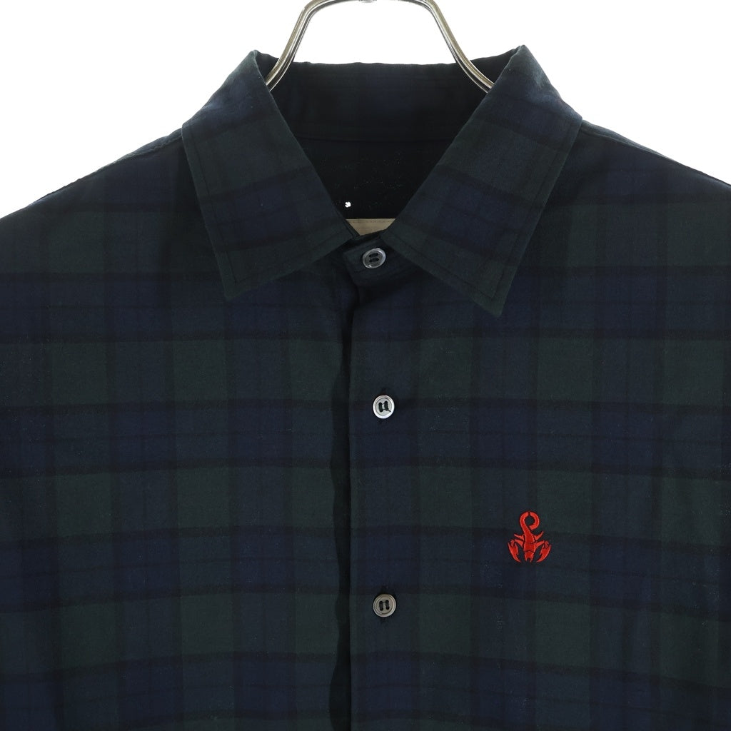 SOPHNET.(ソフネット) TROPICAL CHECK RELAX-FIT SHIRT トロピカル チェック リラックスフィット 長袖シャツ グリーン/ネイビー 260028