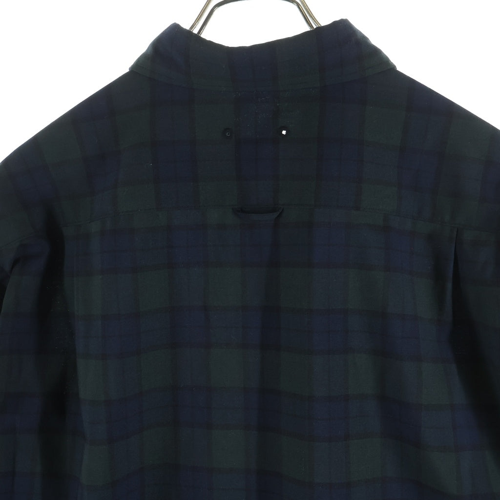 SOPHNET.(ソフネット) TROPICAL CHECK RELAX-FIT SHIRT トロピカル チェック リラックスフィット 長袖シャツ グリーン/ネイビー 260028