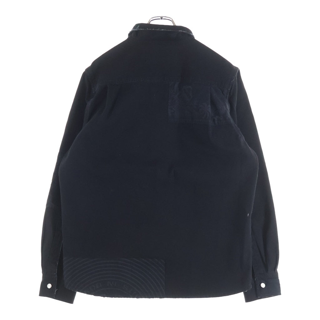 VYNER ARTICLES(ヴァイナーアーティクルズ) Worker Shirt with Bandana Patches バンダナパッチ ワーク長袖シャツ ブラック