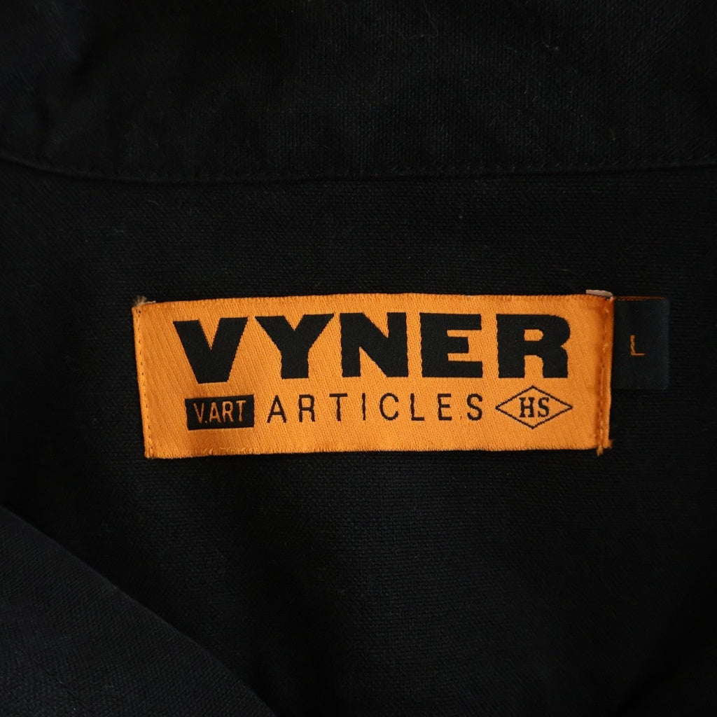 VYNER ARTICLES(ヴァイナーアーティクルズ) Worker Shirt with Bandana Patches バンダナパッチ ワーク長袖シャツ ブラック