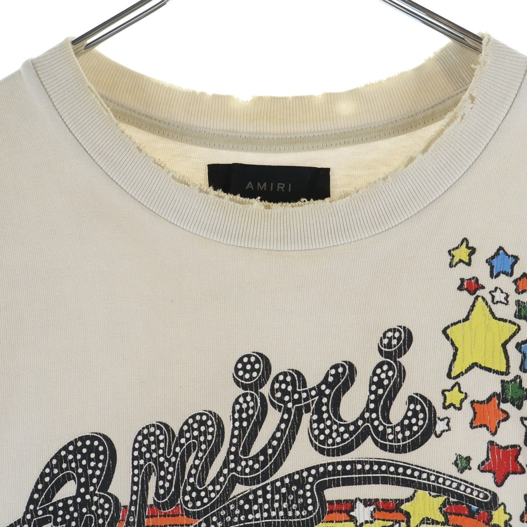 AMIRI(アミリ) MR. HOLLYWOOD OVERSIZED TEE ミスター ハリウッド プリント ヴィンテージ加工 半袖Tシャツ カットソー ベージュ