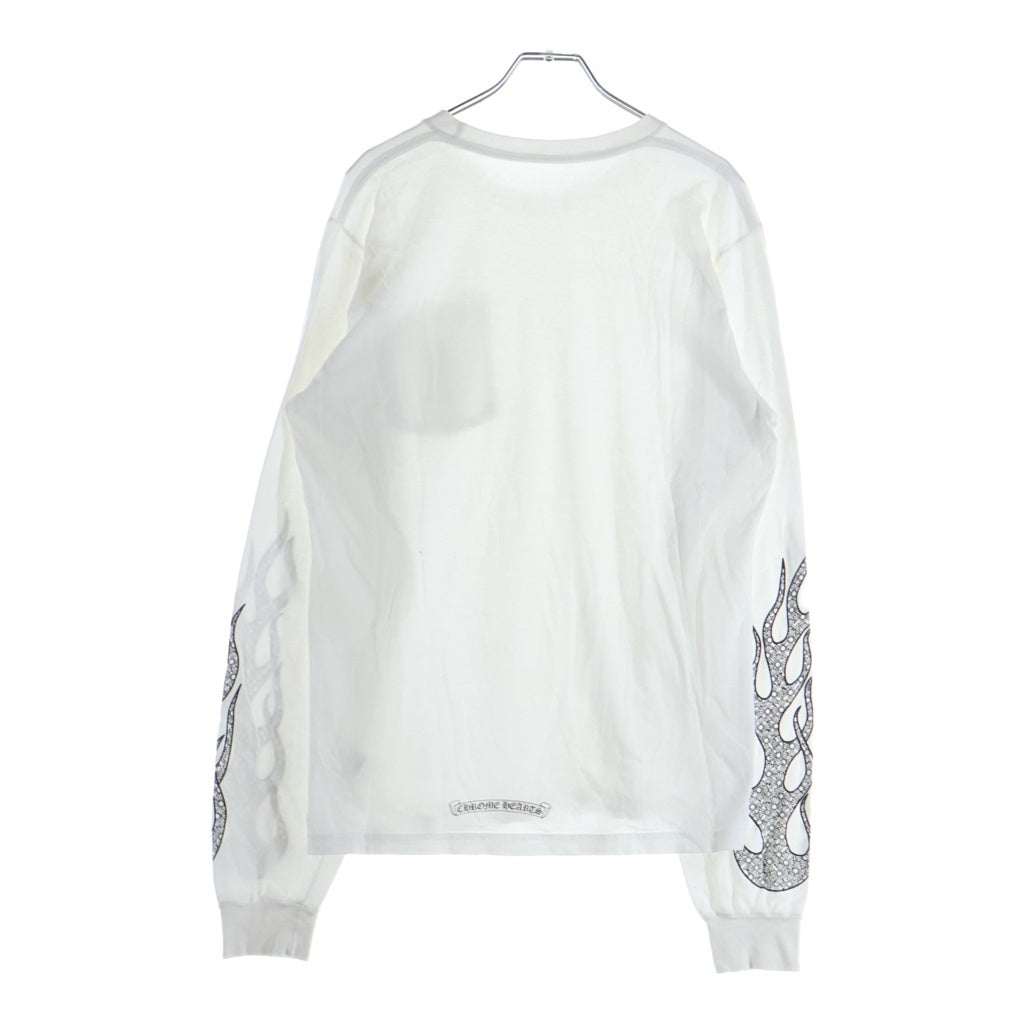 CHROME HEARTS(クロムハーツ) CH L/S CHプラスファイヤープリント 長袖Tシャツ ホワイト