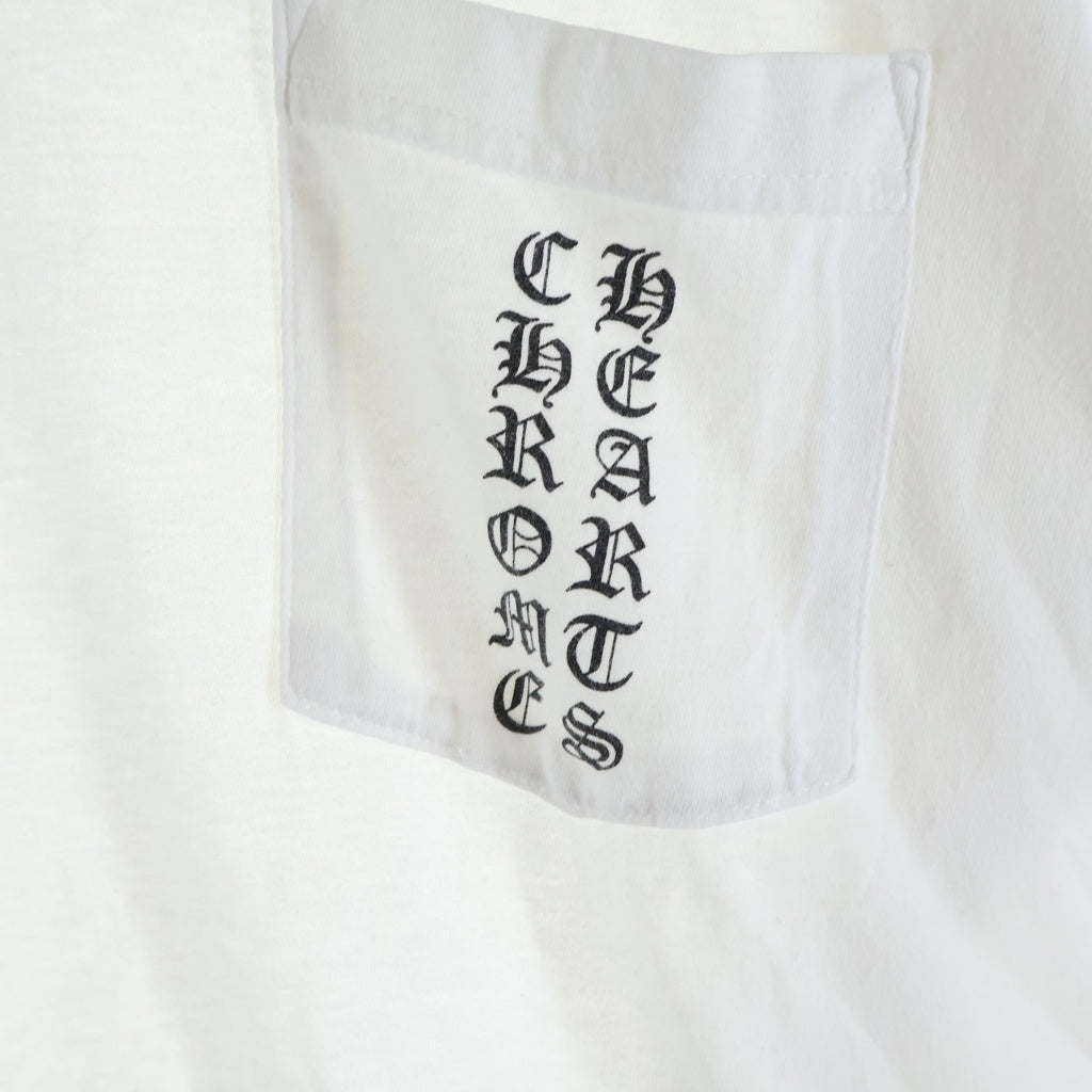 CHROME HEARTS(クロムハーツ) CH L/S CHプラスファイヤープリント 長袖Tシャツ ホワイト