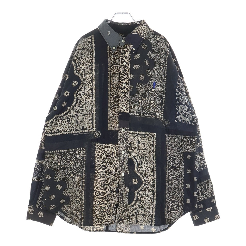 READY MADE(レディメイド) 21AW Over Size Shirt オーバーサイズ ペイズリー柄 長ブラック