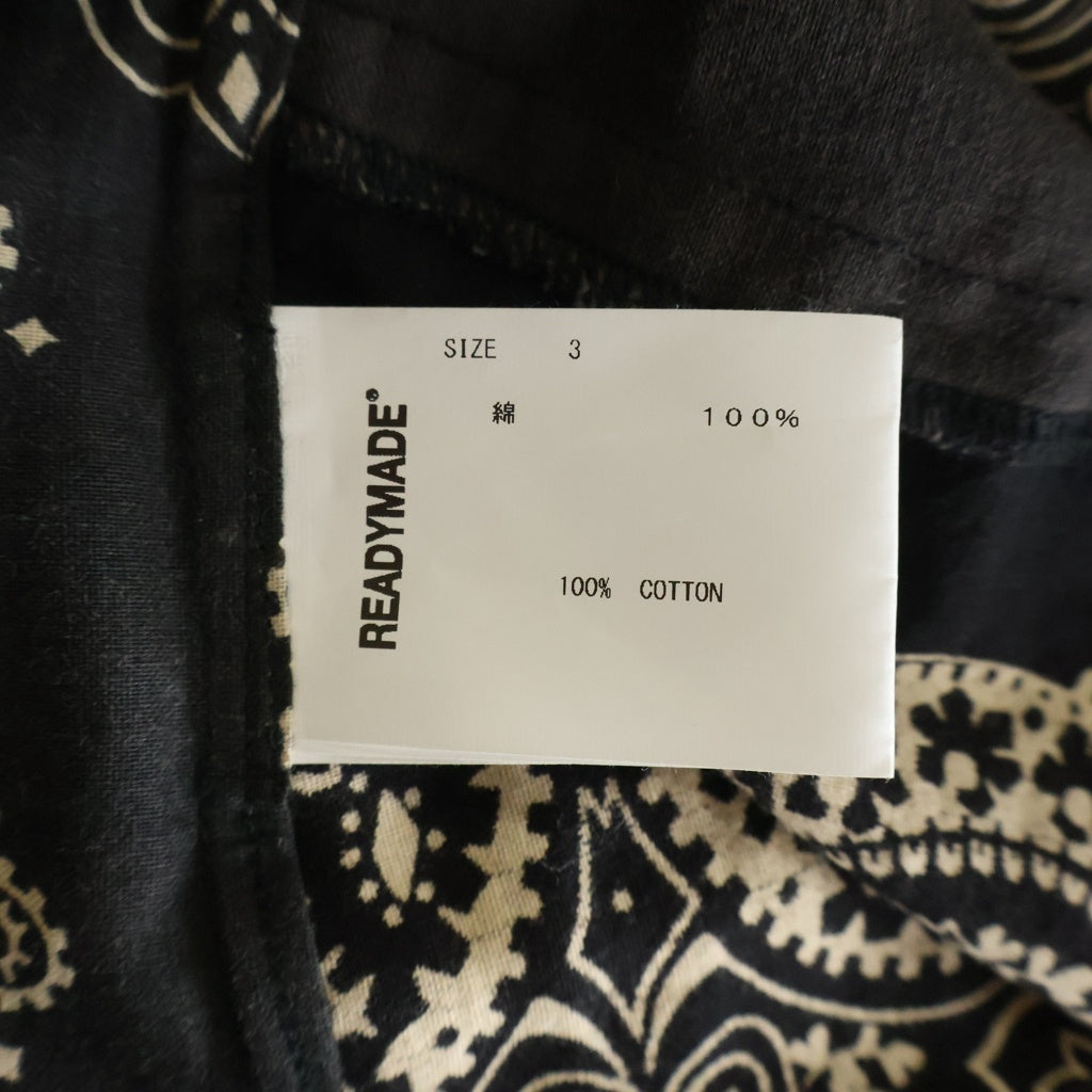 READY MADE(レディメイド) 21AW Over Size Shirt オーバーサイズ ペイズリー柄 長ブラック