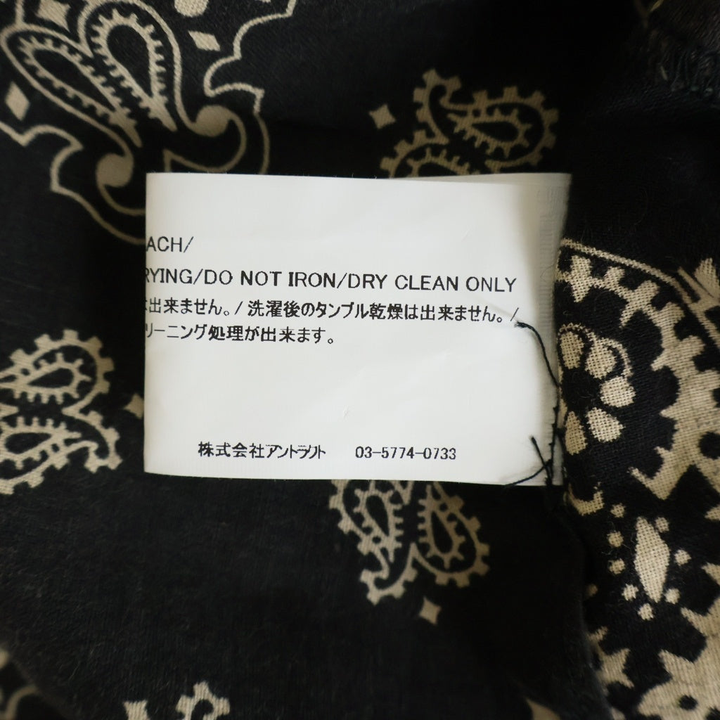 READY MADE(レディメイド) 21AW Over Size Shirt オーバーサイズ ペイズリー柄 長ブラック