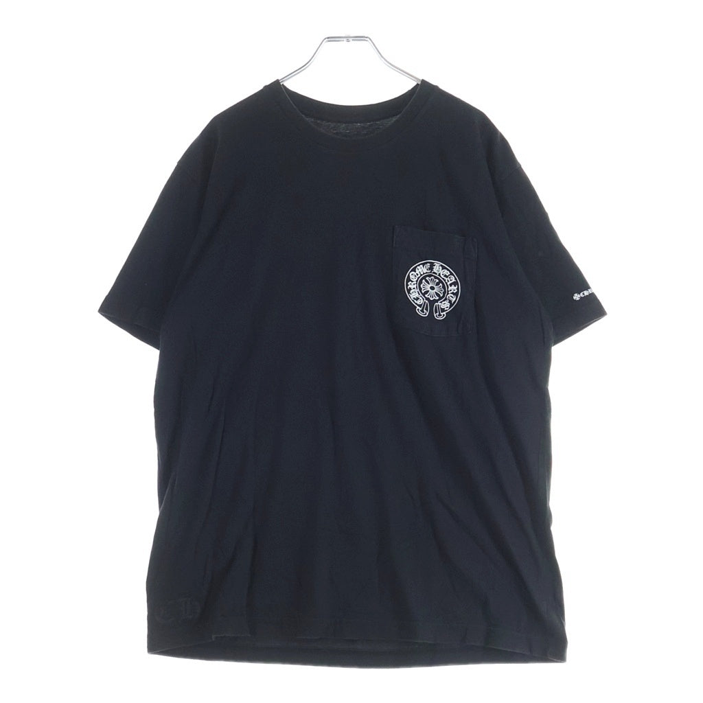 CHROME HEARTS(クロムハーツ) HORSESHOE S/S TEE ホースシュープリント ポケット半袖Tシャツ カットソー ブラック