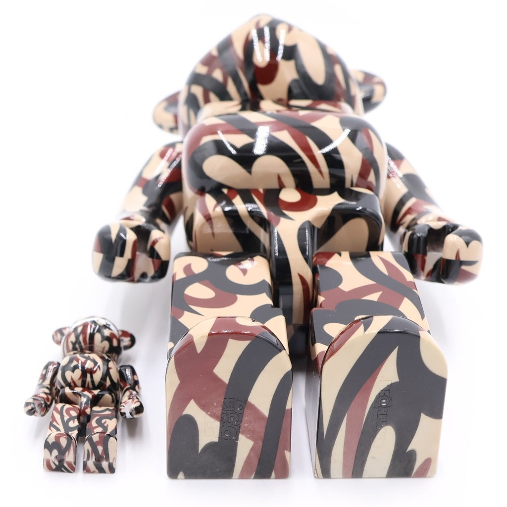 MEDICOM TOY(メディコムトイ) BE@RBRICK × GOD SELECTION XXX × NUMBER (N)INE 100% & 400% ベアブリック フィギュア 人形トライバル柄 ブラウン