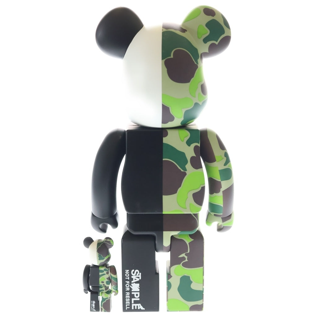 MEDICOM TOY(メディコムトイ) BE@RBRICK × atmos × STAPLE 100% & 400% ベアブリック フィギュア 人形 ホワイト/ブラック/グリーン