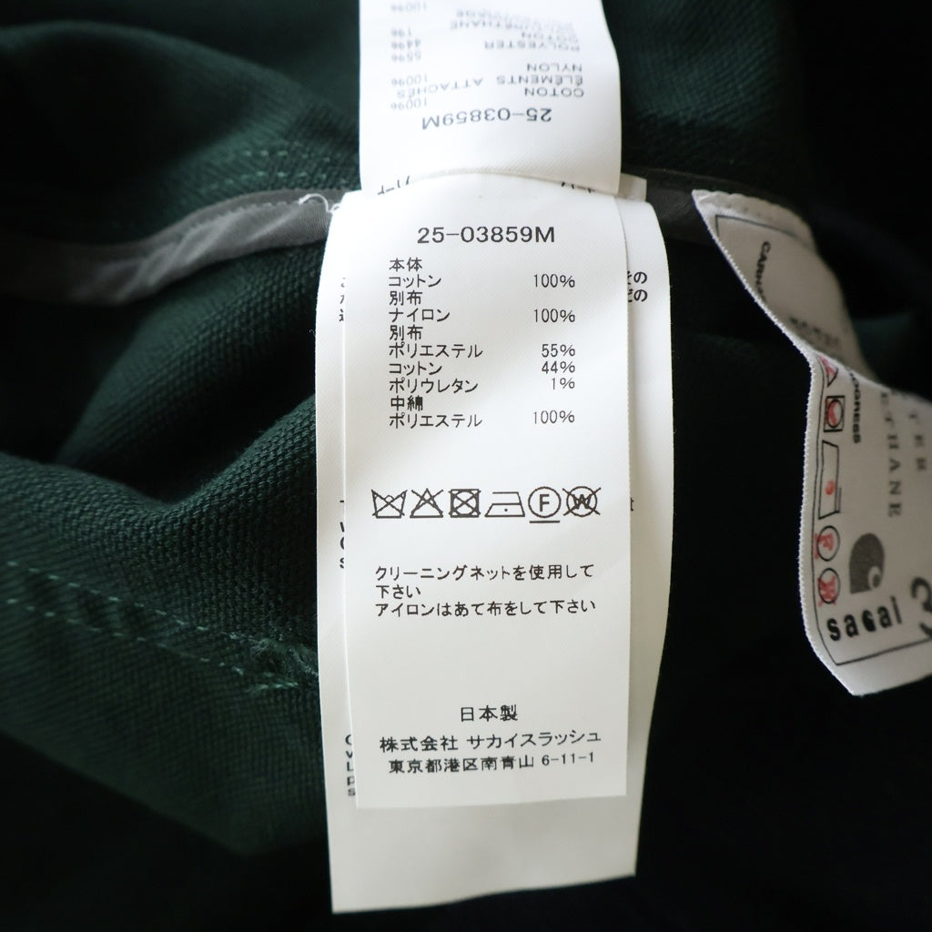 Sacai(サカイ) 25AW ×CARHARTT WIP Washed Duck Hooded フーデッドダックジャケット グリーン 03859M