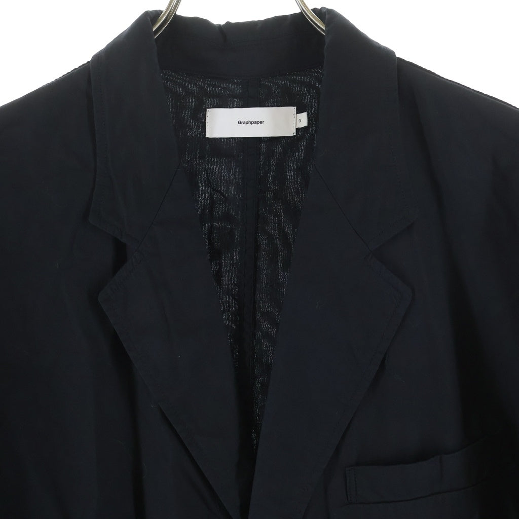 Graphpaper(グラフペーパー) Garment Dyed Jacket ガーメントダイ コットンテーラードジャケット ブラック