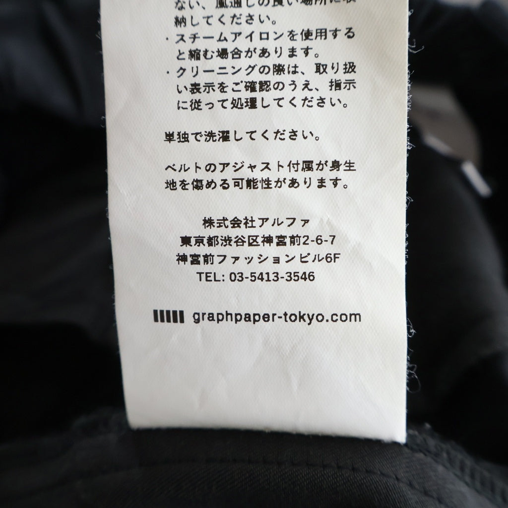 Graphpaper(グラフペーパー) Compact Ponte Wide Tapered Chef Pants コンパクトポンテ ワイドテーパードシェフパンツ スラックス ブラック