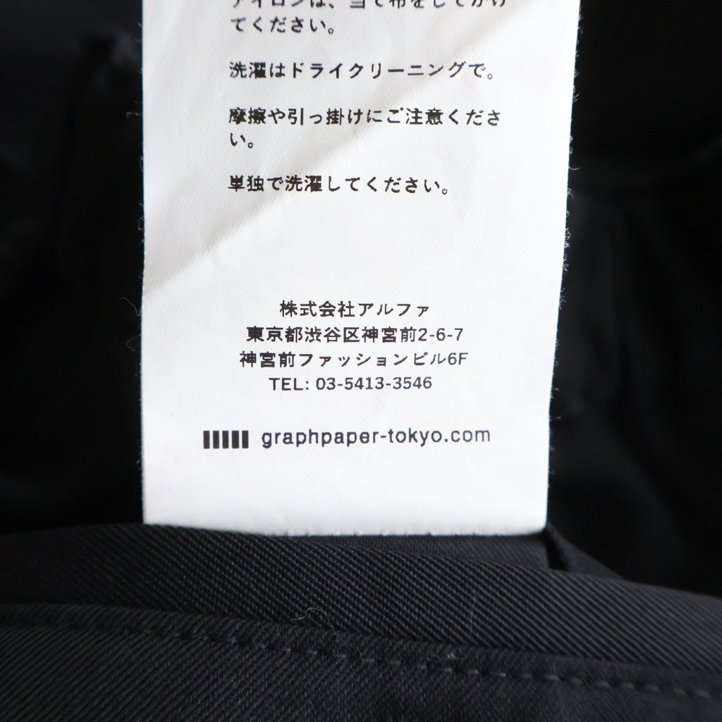 Graphpaper(グラフペーパー) Scale Off Wool Tapered Trousers スケールオフウールテーパードトラウザーパンツ スラックス ブラック GM241-40170B