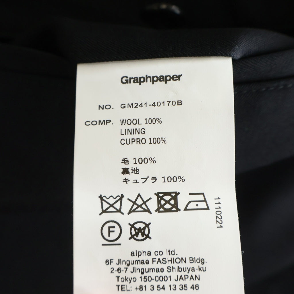 Graphpaper(グラフペーパー) Scale Off Wool Tapered Trousers スケールオフウールテーパードトラウザーパンツ スラックス ブラック GM241-40170B